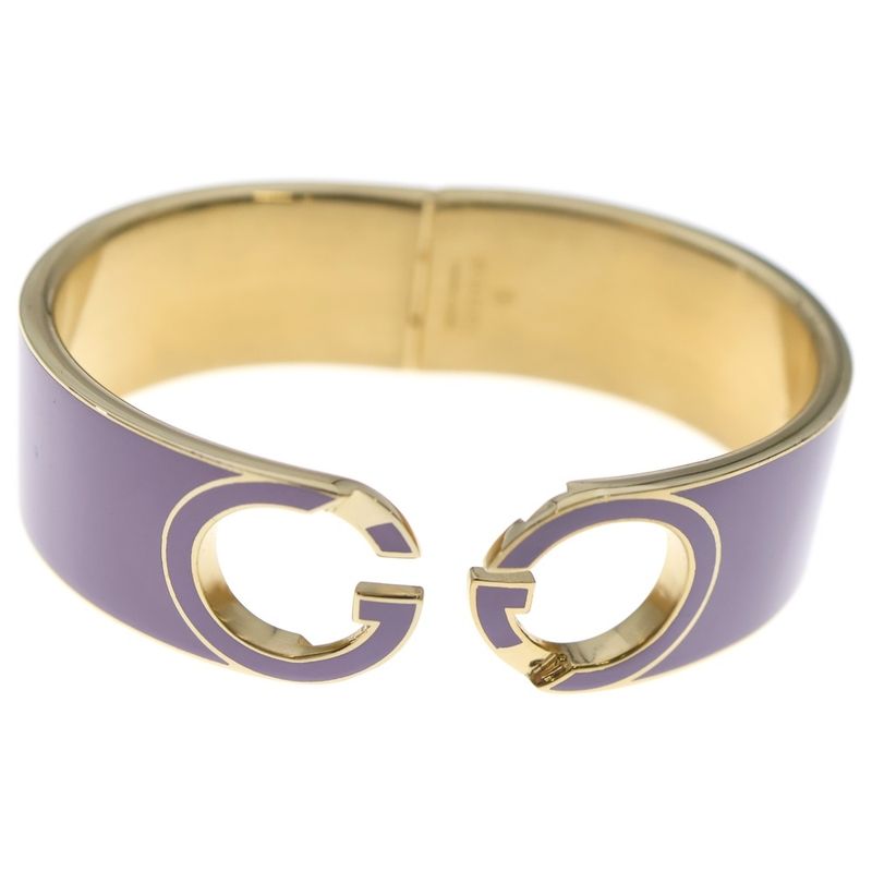 Gucci Interlocking Lacquer Calf Bracelet Bangle Purple