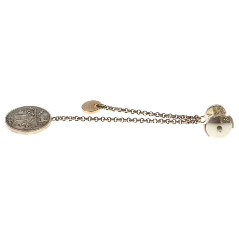 Hermes Exlibris Earrings Silver Coin
