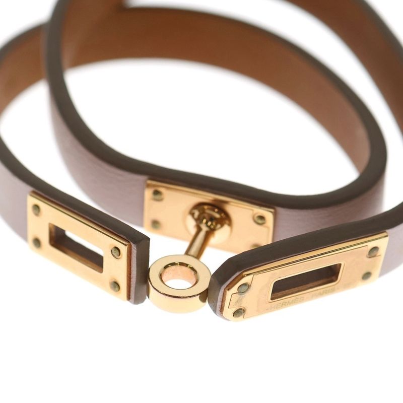 Hermes Kelly Double Tour Bracelet Pink Gold Light