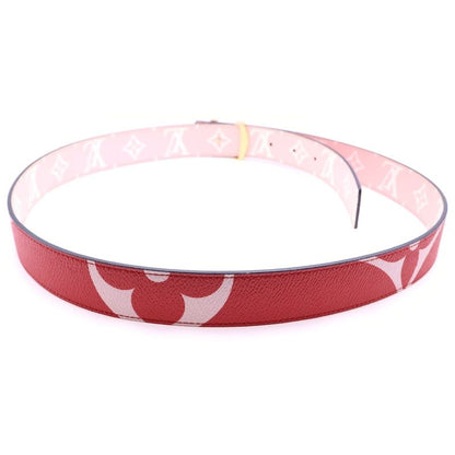 Louis Vuitton LV Initial Logo Giant Monogram Reversible Belt Red