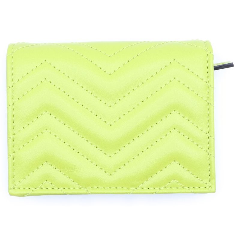Gucci GG Marmont Bifold Wallet Lime Green Leather