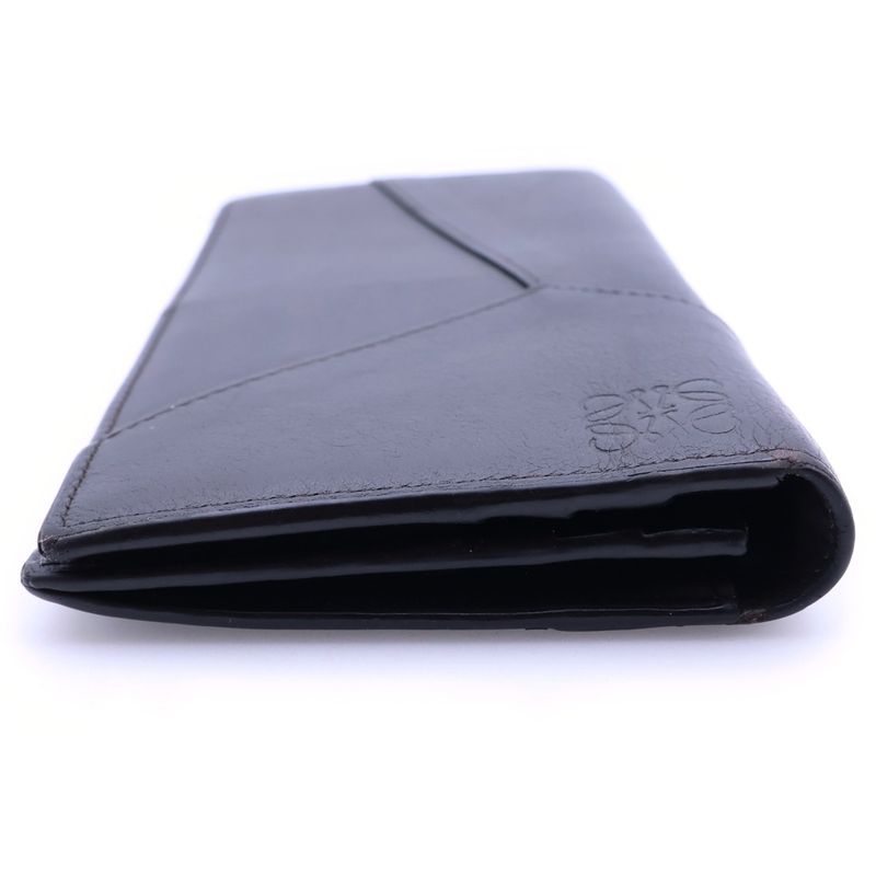 Loewe Bifold Wallet Puzzle Card Case Brown Leather