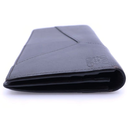 Loewe Bifold Wallet Puzzle Card Case Brown Leather