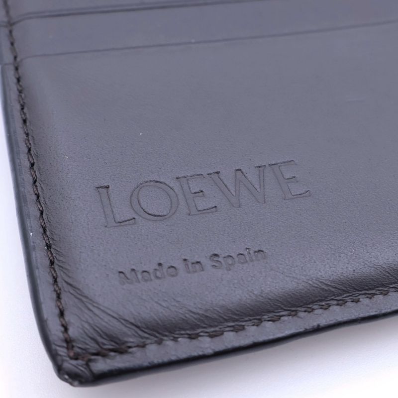 Loewe Bifold Wallet Puzzle Card Case Brown Leather