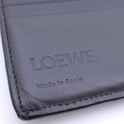 Loewe Bifold Wallet Puzzle Card Case Brown Leather