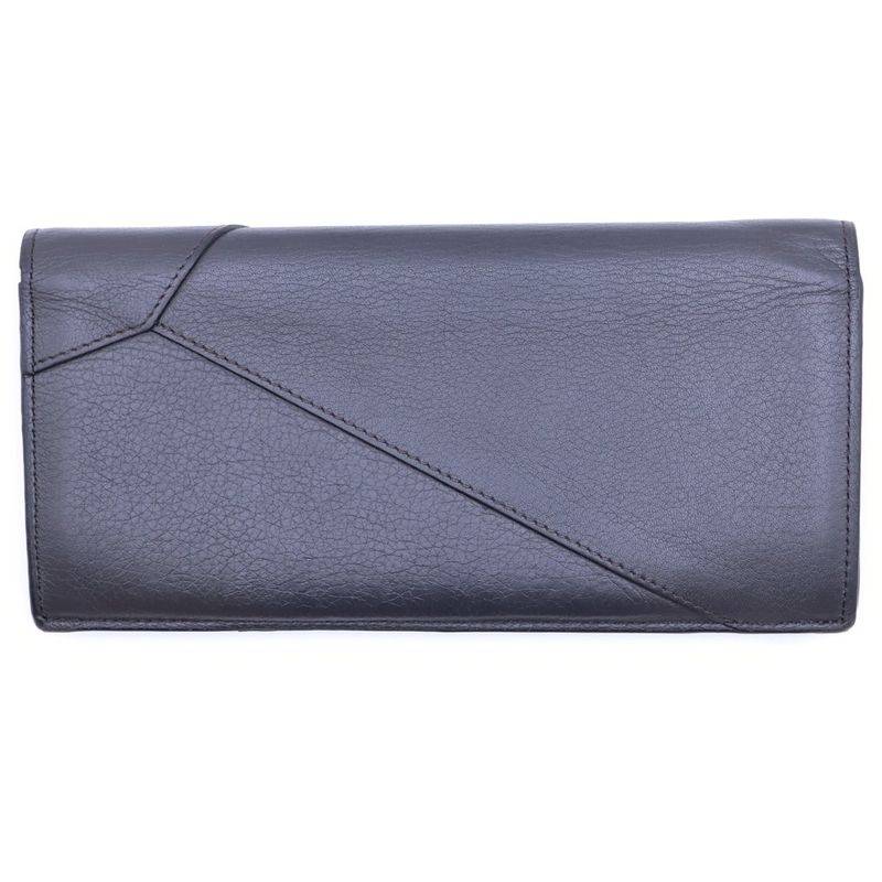 Loewe Bifold Wallet Puzzle Card Case Brown Leather
