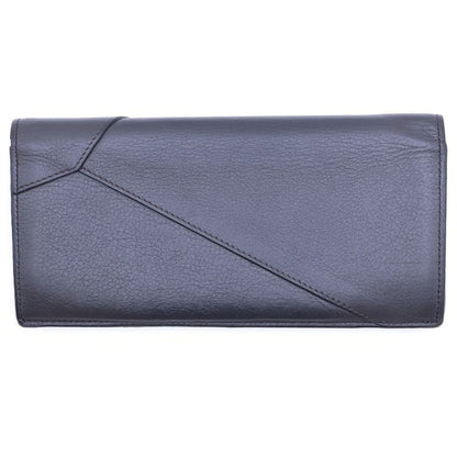 Loewe Bifold Wallet Puzzle Card Case Brown Leather