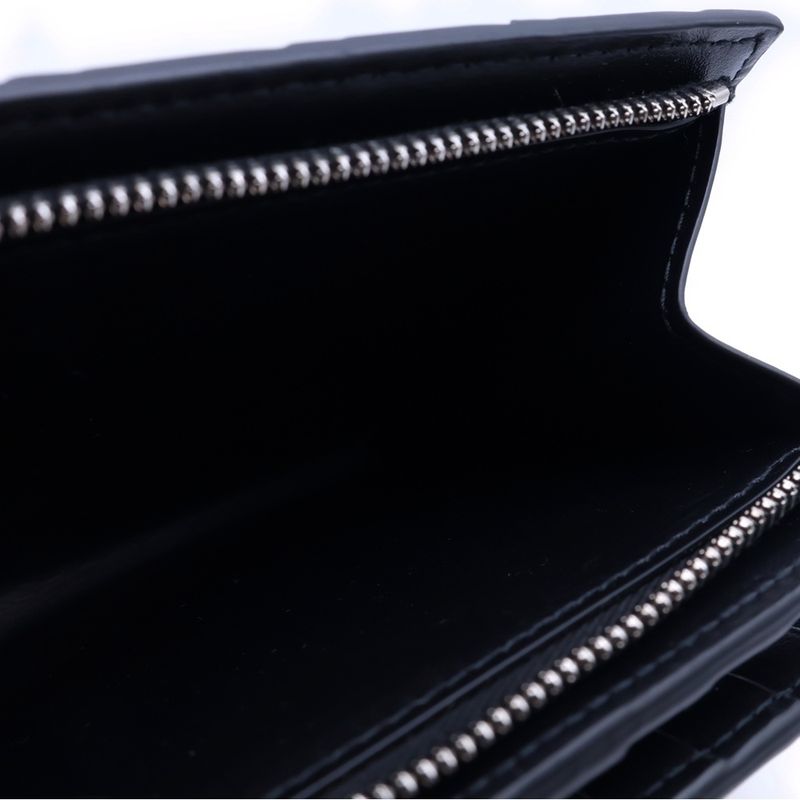 Bottega Veneta Intrecciato Bifold Wallet Compact Coin Case Black Cles