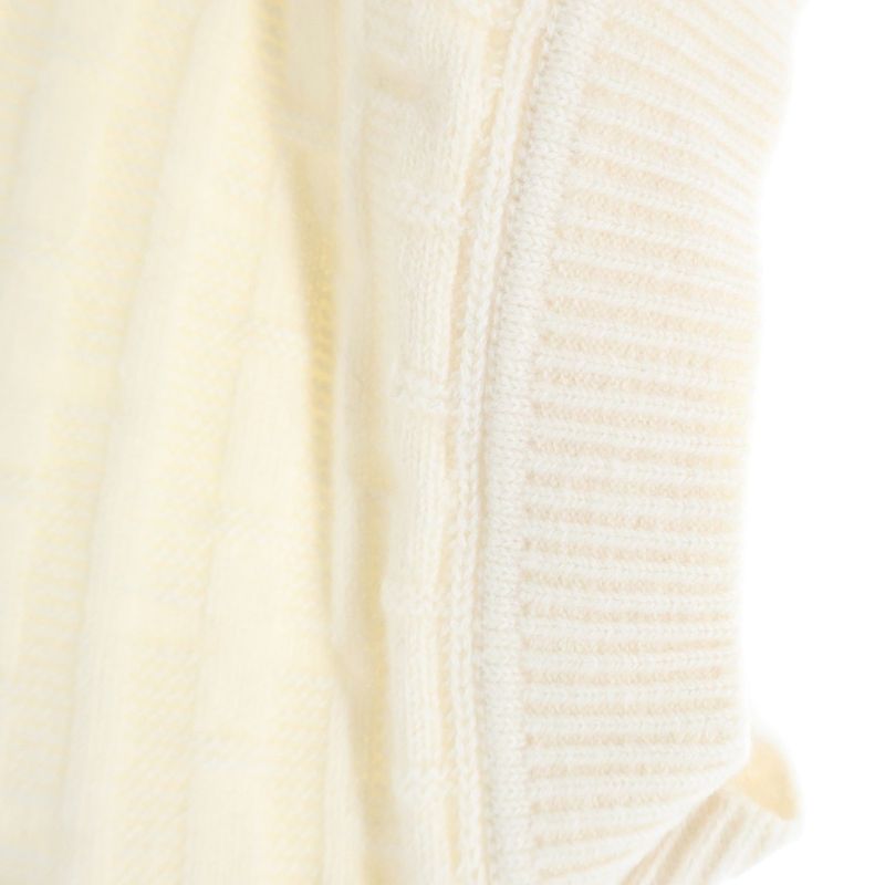 Hermes Jacquard V-neck Knit Vest Ivory