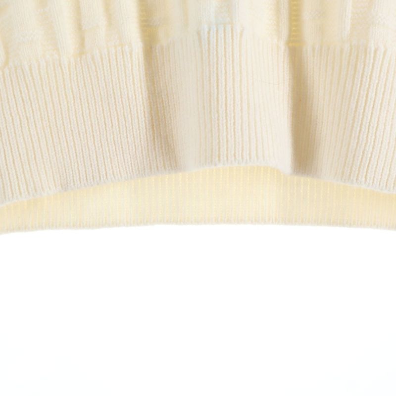 Hermes Jacquard V-neck Knit Vest Ivory