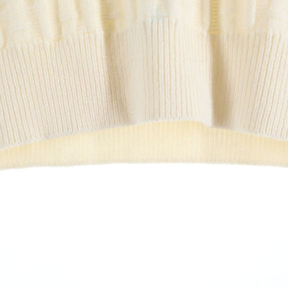 Hermes Jacquard V-neck Knit Vest Ivory