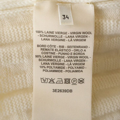 Hermes Jacquard V-neck Knit Vest Ivory