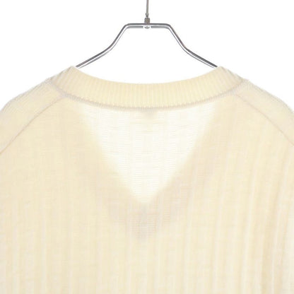 Hermes Jacquard V-neck Knit Vest Ivory