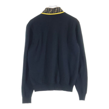Fendi Zucca FF Jacquard High Neck Knit Black Flat