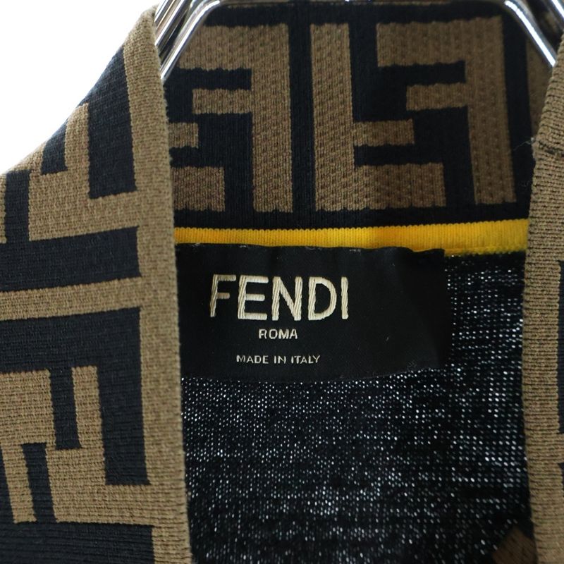 Fendi Zucca FF Jacquard High Neck Knit Black Flat