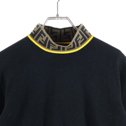Fendi Zucca FF Jacquard High Neck Knit Black Flat