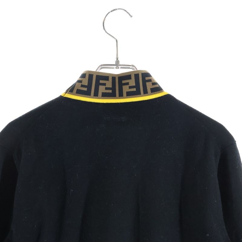 Fendi Zucca FF Jacquard High Neck Knit Black Flat