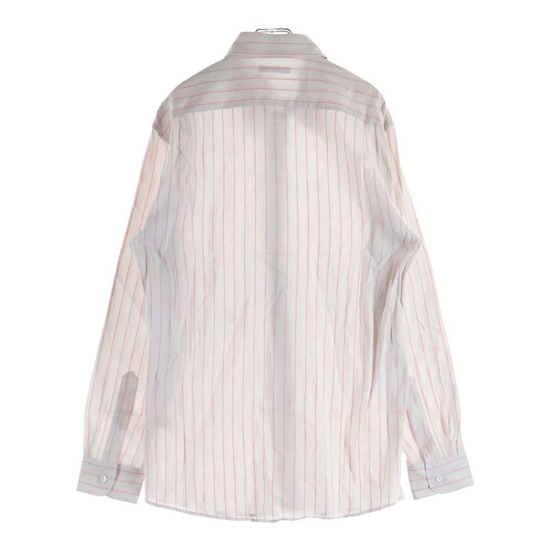 Louis Vuitton LV Logo Embroidery Striped All Over Long Sleeve Shirt Pink
