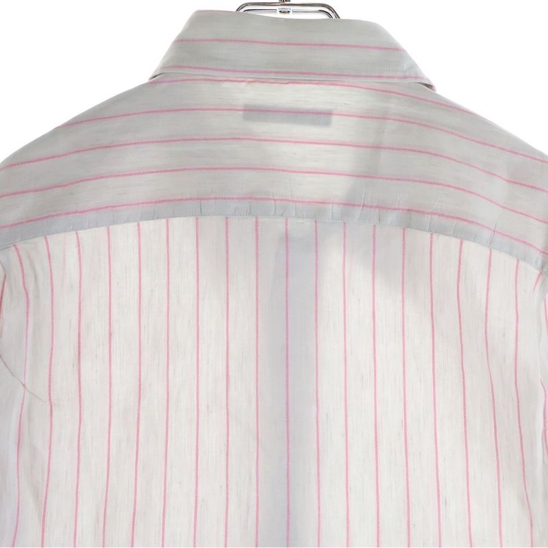 Louis Vuitton LV Logo Embroidery Striped All Over Long Sleeve Shirt Pink