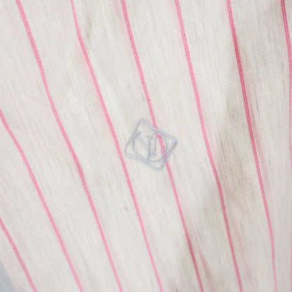 Louis Vuitton LV Logo Embroidery Striped All Over Long Sleeve Shirt Pink