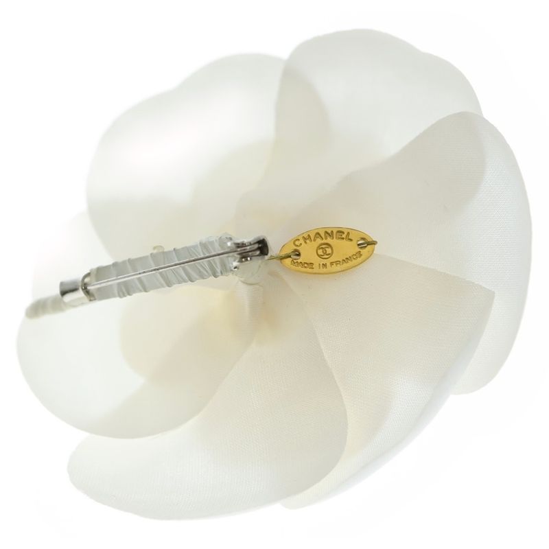 Chanel Camellia Corsage Flower Brooch White