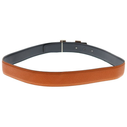 Hermes Constance Belt Orange Guilloche Silver
