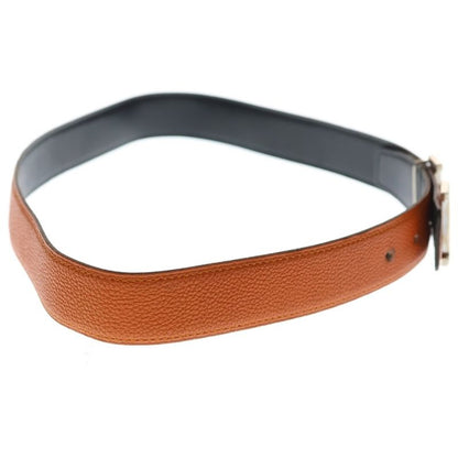 Hermes Constance Belt Orange Guilloche Silver