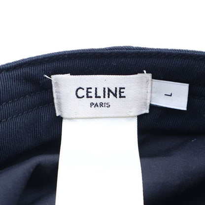 Celine Logo Embroidery 6 Panel Baseball Cap Hat Black