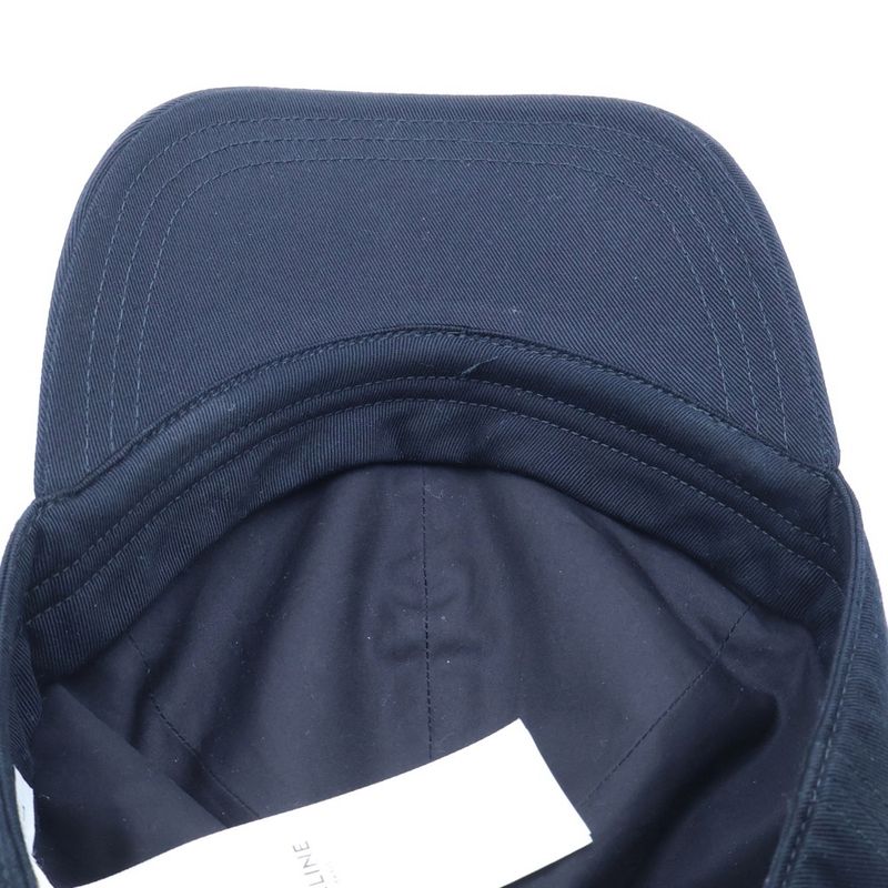 Celine Logo Embroidery 6 Panel Baseball Cap Hat Black