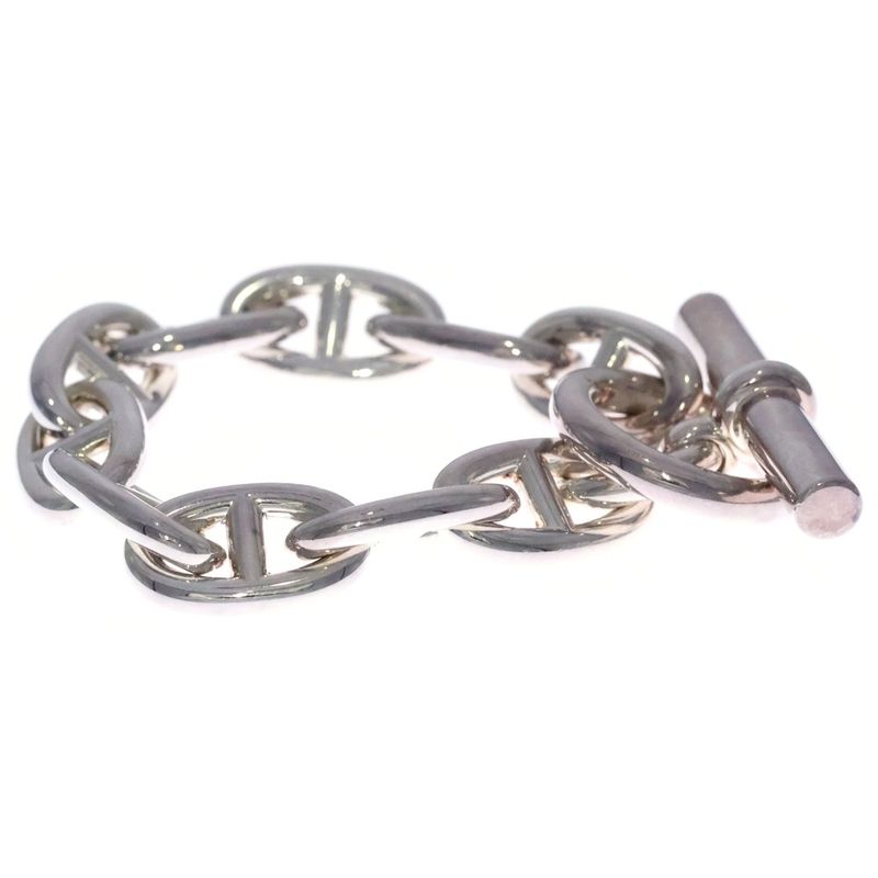 Hermes Chaine D'ancre TGM Bracelet Chain Silver 11 Pieces