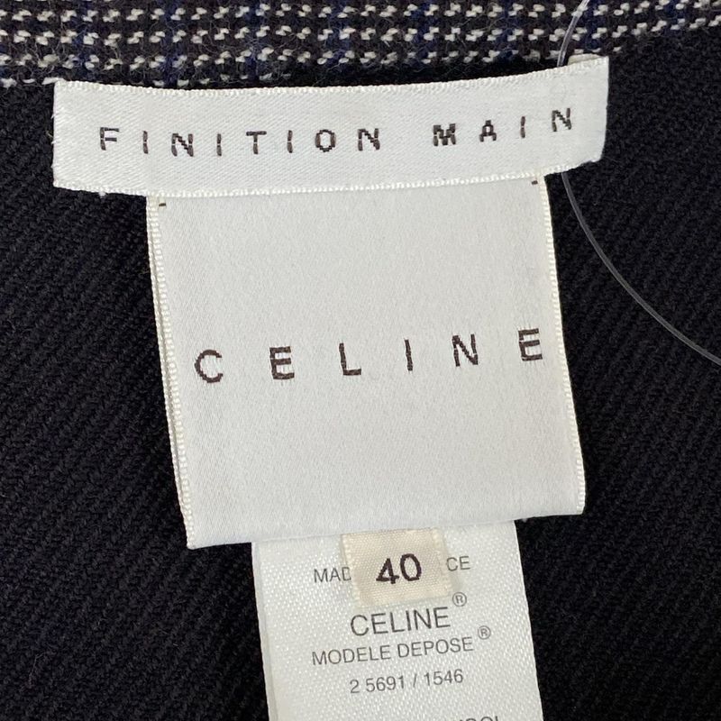 Celine Jacket 40 M Dark Brown Ivory Blue Long Sleeve Dark