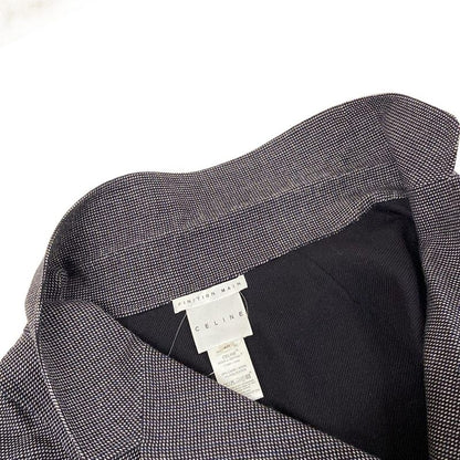 Celine Jacket 40 M Dark Brown Ivory Blue Long Sleeve Dark