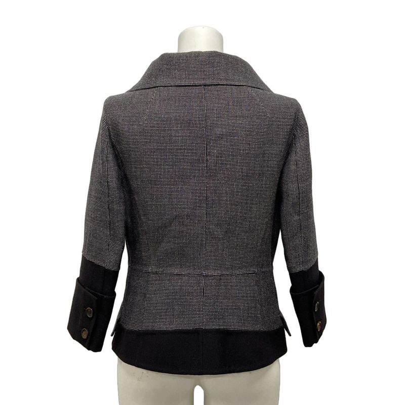 Celine Jacket 40 M Dark Brown Ivory Blue Long Sleeve Dark