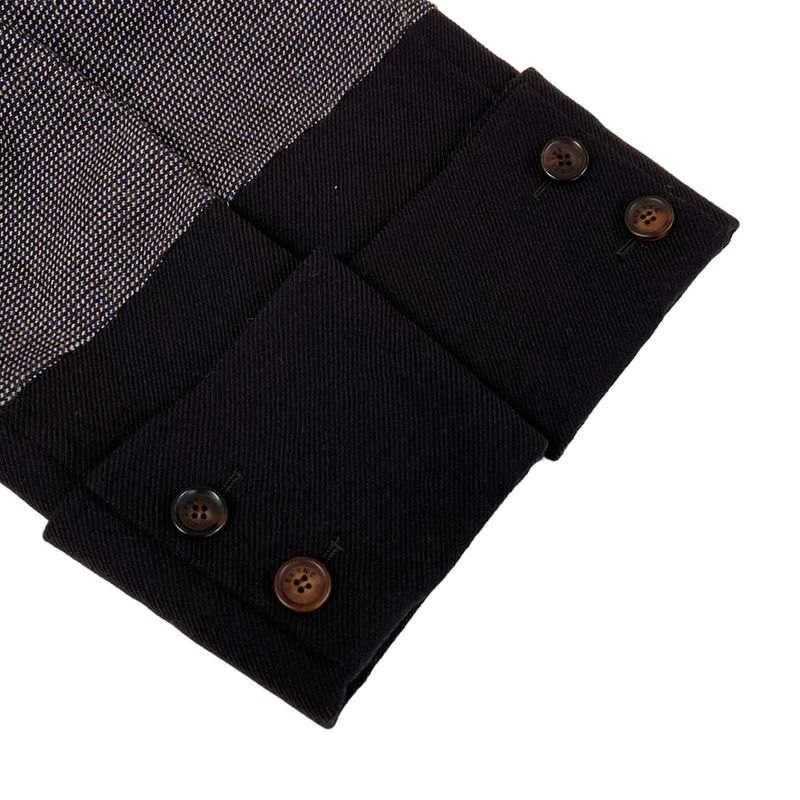 Celine Jacket 40 M Dark Brown Ivory Blue Long Sleeve Dark