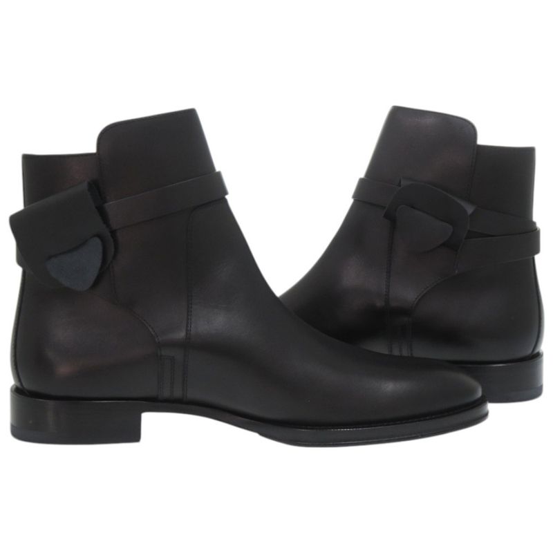 Hermes Leather Sole Kelly Boots Fortune Black Brown