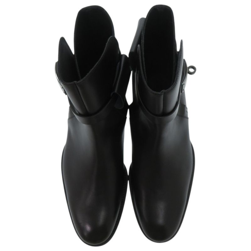 Hermes Leather Sole Kelly Boots Fortune Black Brown