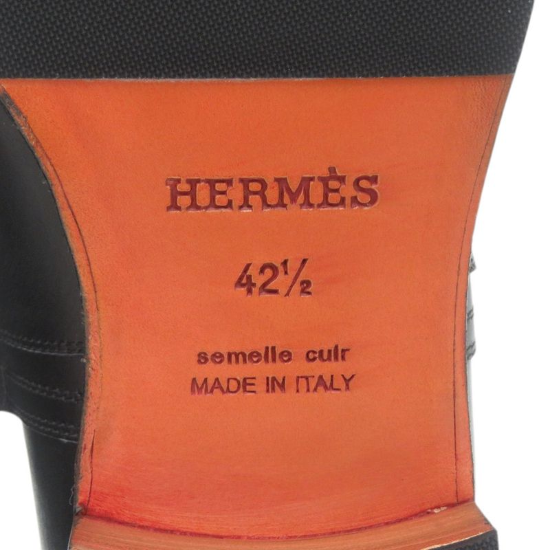 Hermes Leather Sole Kelly Boots Fortune Black Brown
