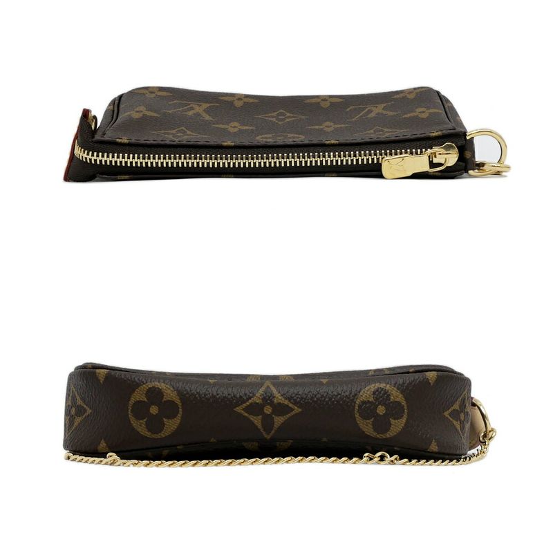 Louis Vuitton Mini Pochette Monogram Brown Leather Pouch
