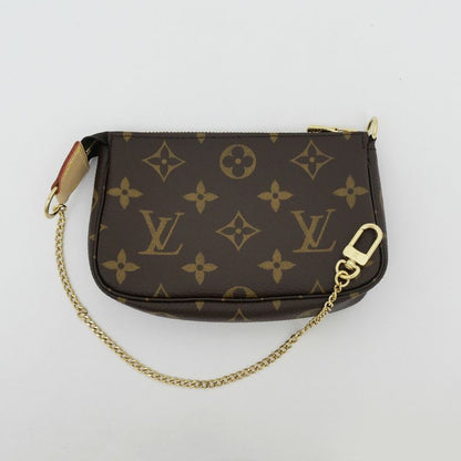 Louis Vuitton Mini Pochette Monogram Brown Leather Pouch