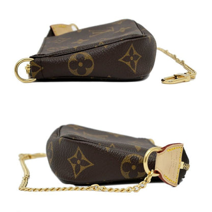 Louis Vuitton Mini Pochette Monogram Brown Leather Pouch