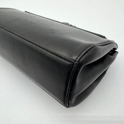 Chanel Shoulder Bag 2.55 Leather Black Chain with Turnlock Shield Card