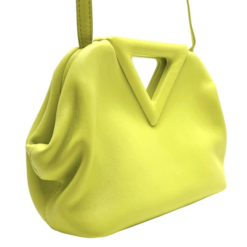 Bottega Veneta Triangle Point Small Tote Shoulder Bag Leather Green Light