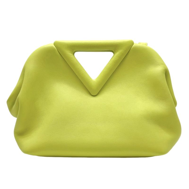 Bottega Veneta Triangle Point Small Tote Shoulder Bag Leather Green Light