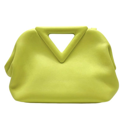 Bottega Veneta Triangle Point Small Tote Shoulder Bag Leather Green Light