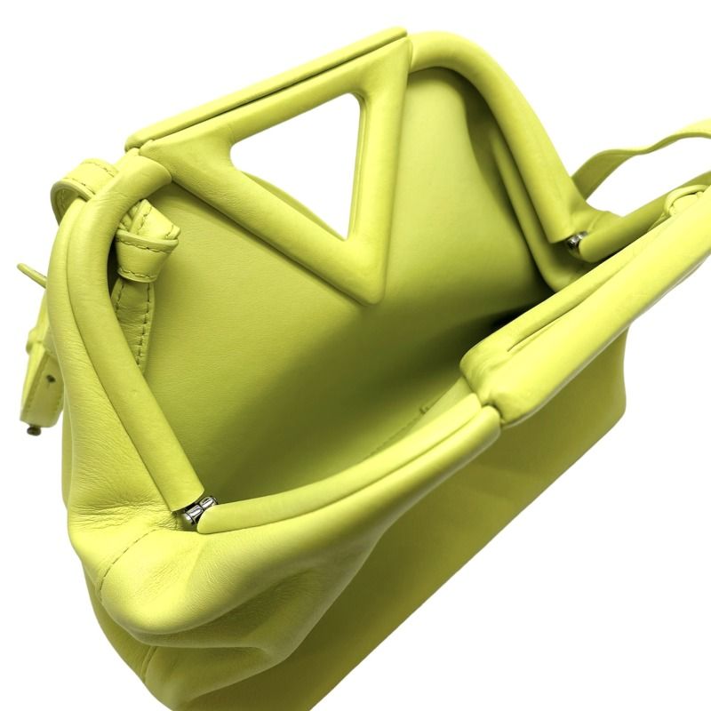 Bottega Veneta Triangle Point Small Tote Shoulder Bag Leather Green Light