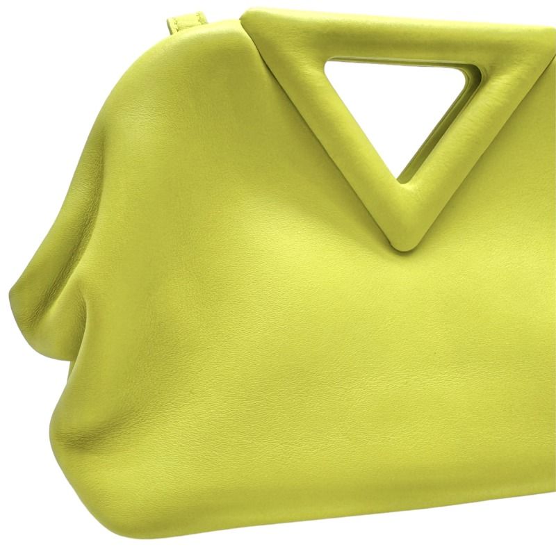 Bottega Veneta Triangle Point Small Tote Shoulder Bag Leather Green Light
