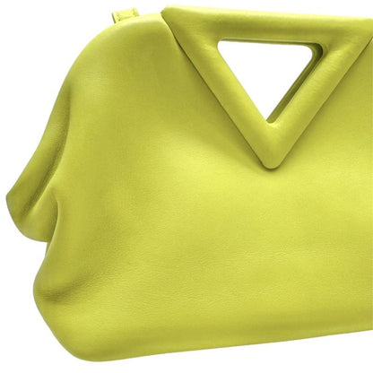 Bottega Veneta Triangle Point Small Tote Shoulder Bag Leather Green Light