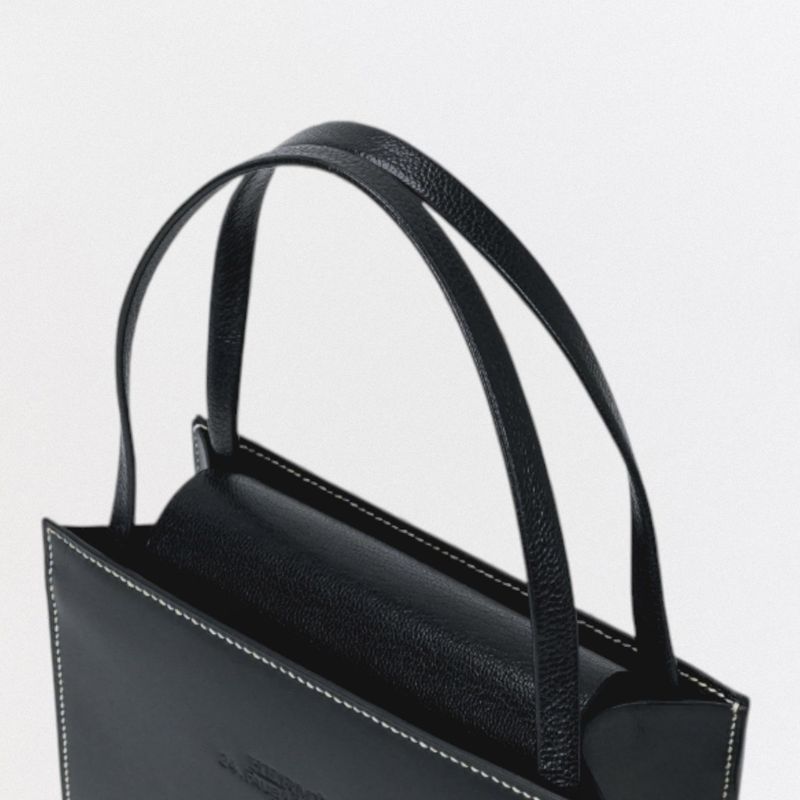 Hermes Lucie PM Tote Box Calf Chevre Noir Black