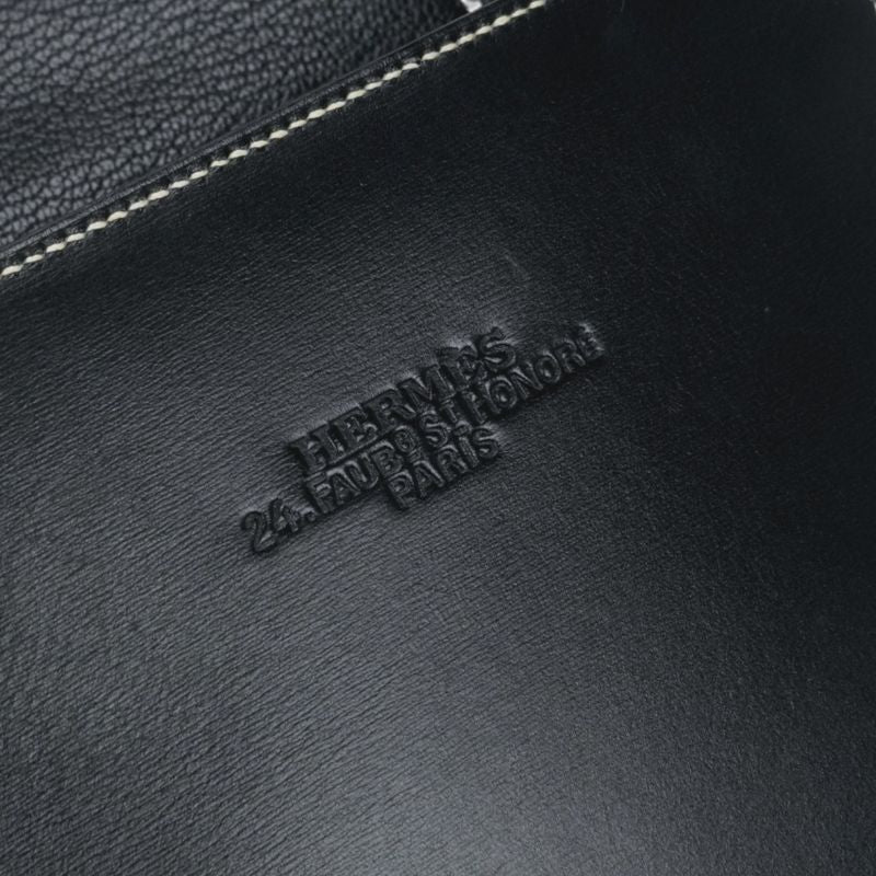 Hermes Lucie PM Tote Box Calf Chevre Noir Black