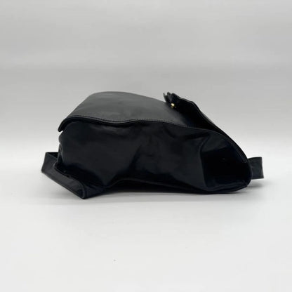 Chanel Backpack Big CC Logo Lambskin Leather Black with Seal
